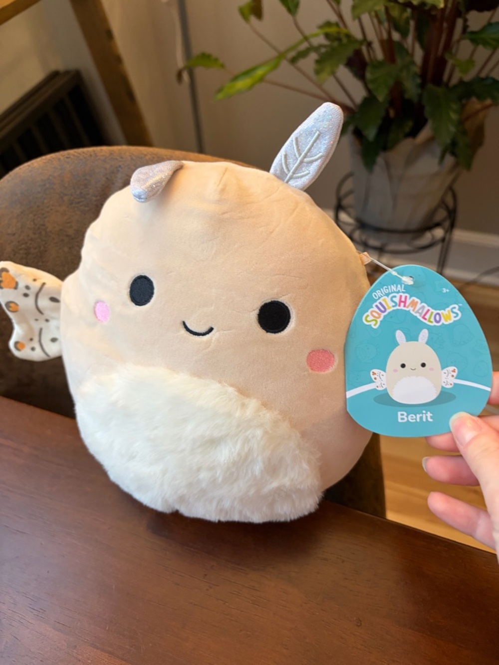 Squishmallows Berit Plush - Cream, White, Pink